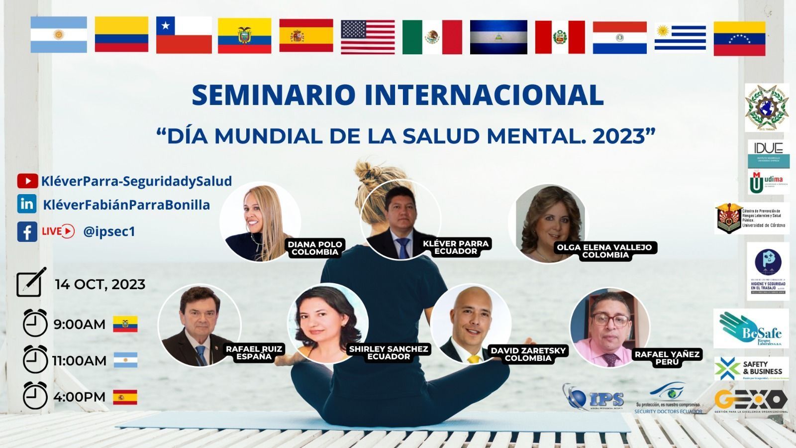 EL CONSEJO GENERAL DE RELACIONES INDUSTRIALES Y CIENCIAS DEL TRABAJO DE ESPAÑA PARTICIPA EN EL  *SEMINARIO INTERNACIONAL POR EL DÍA MUNDIAL DE LA SALUD MENTAL 2023*.
