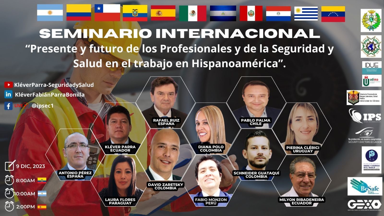EL CONSEJO GENERAL DE RELACIONES INDUSTRIALES Y CIENCIAS DEL TRABAJO DE ESPAÑA PARTICIPÓ EN EL SEMINARIO INTERNACIONAL «PRESENTE Y FUTURO DE LOS PROFESIONALES Y DE LA SEGURIDAD Y SALUD EN EL TRABAJO EN HISPANOAMÉRICA».