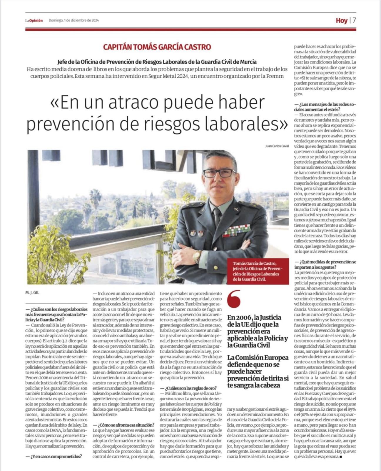 En un atraco puede haber Prevención de Riesgos Laborales