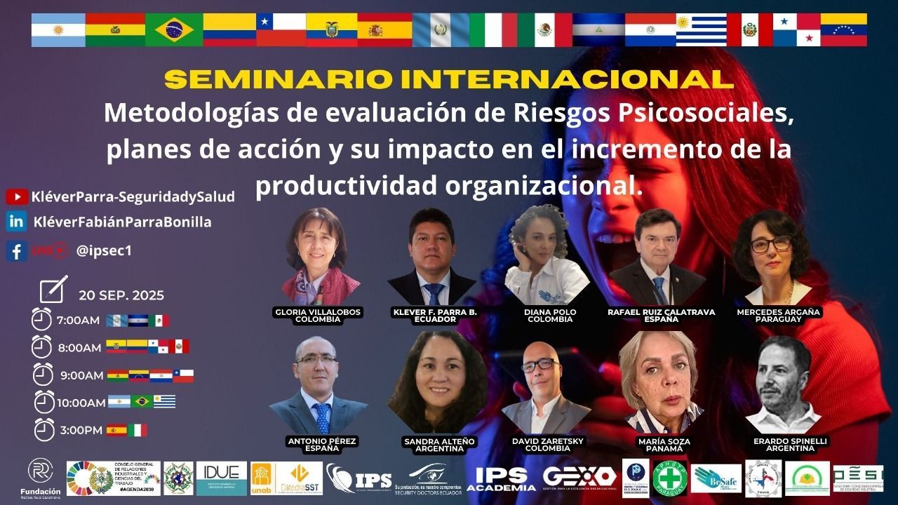 EL CGRICT PARTICIPA EN EL SEMINARIO INTERCIONAL SOBRE METODOLOGIAS DE EVALUACION DE RIESGOS PSICOSOCIALES ORGANIZADO POR LA FUNDACION DE SST «RAFAEL RUIZ CALATRAVA»
