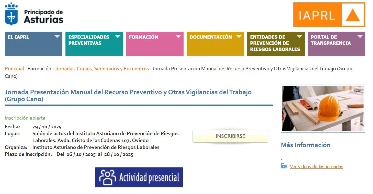 Jornada Presentación Manual del Recurso Preventivo y Otras Vigilancias del Trabajo