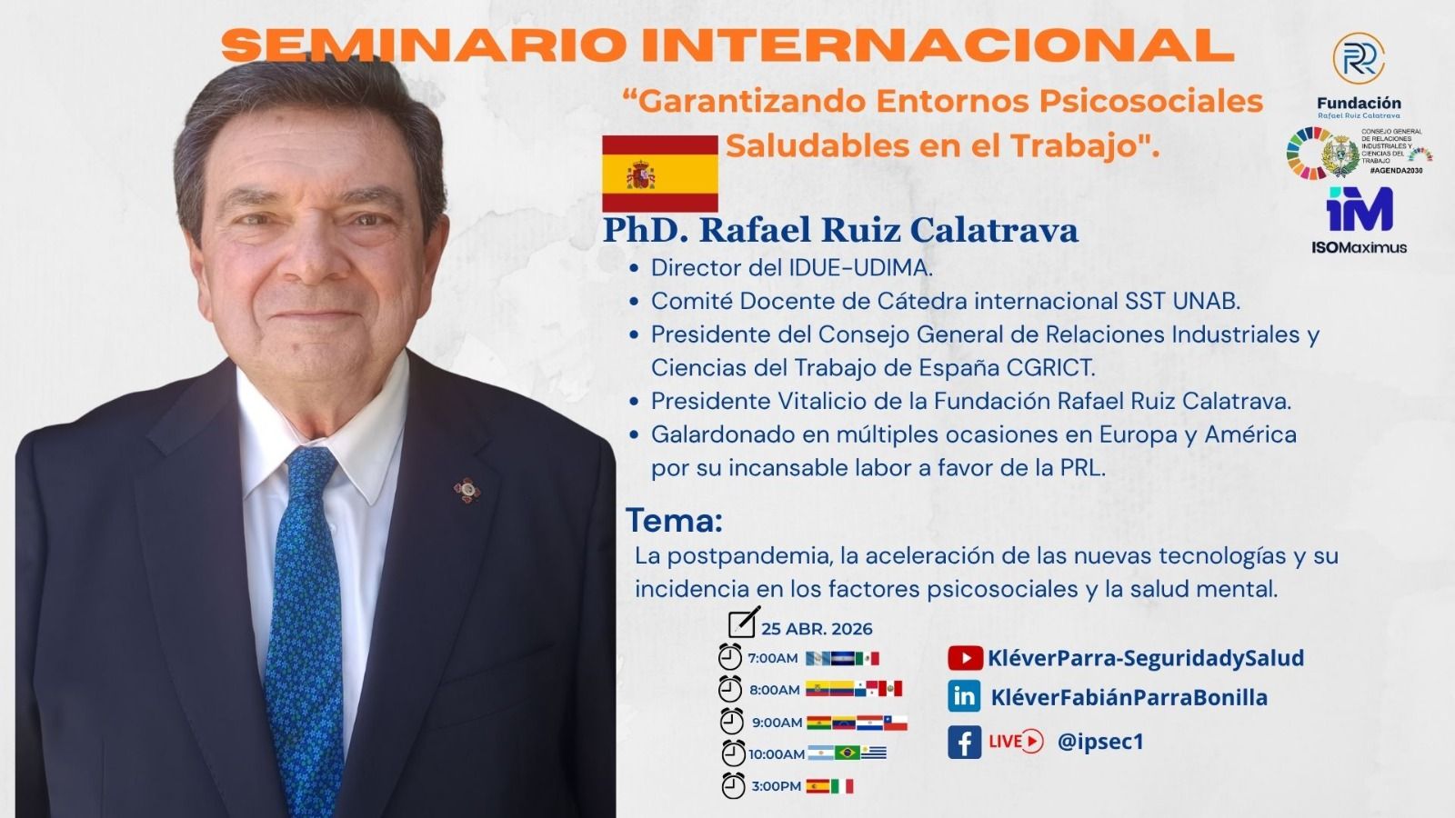 EL CGRICT ORGANIZÓ/PARTICIPÓ EN EL SEMINARIO INTERNACIONAL SOBRE RIESGOS PSICOSOCIALES